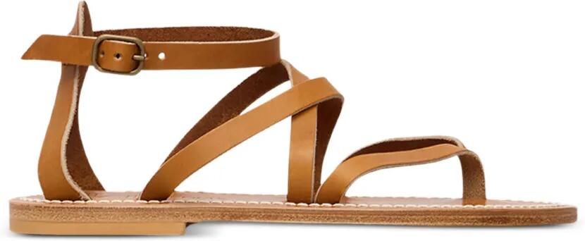 K. Jacques Epicure leren sandalen met meerdere bandjes Beige