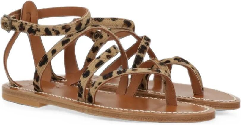 K. Jacques Epicure sandalen met luipaardprint Beige