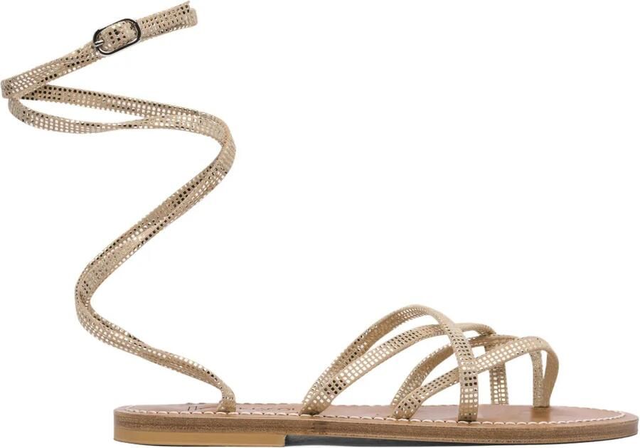 K. Jacques Leren sandalen Beige