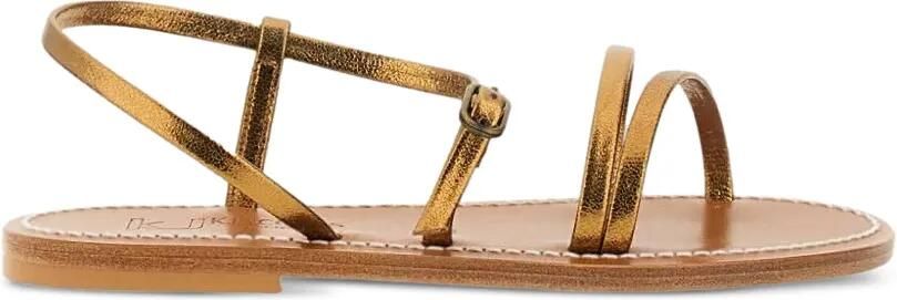 K. Jacques Leren sandalen Goud