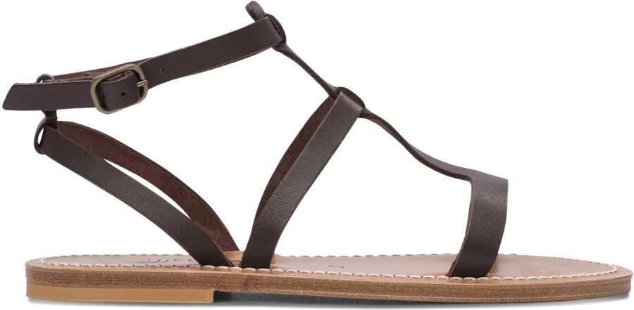 K. Jacques Leren sandalen met gesp Bruin