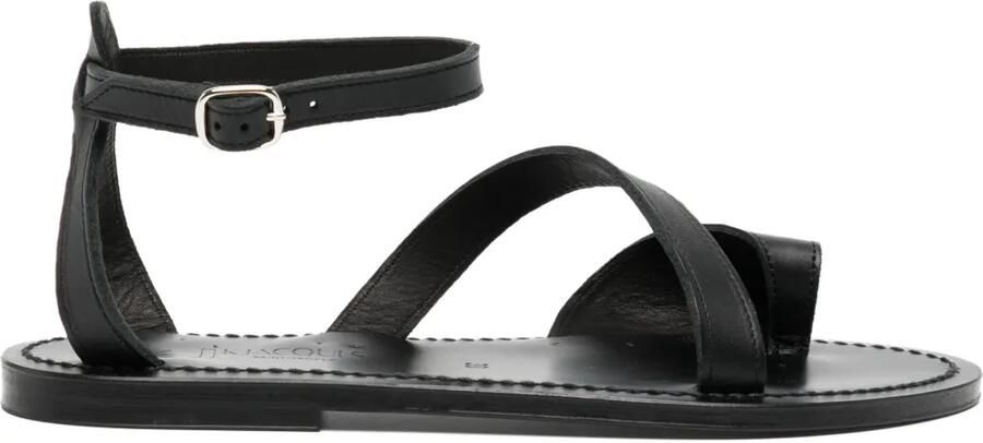 K. Jacques Sandalen met gekruiste bandjes Zwart