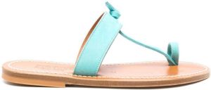 K. Jacques Slippers met teenbandje Blauw
