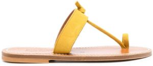 K. Jacques Slippers met teenbandje Geel