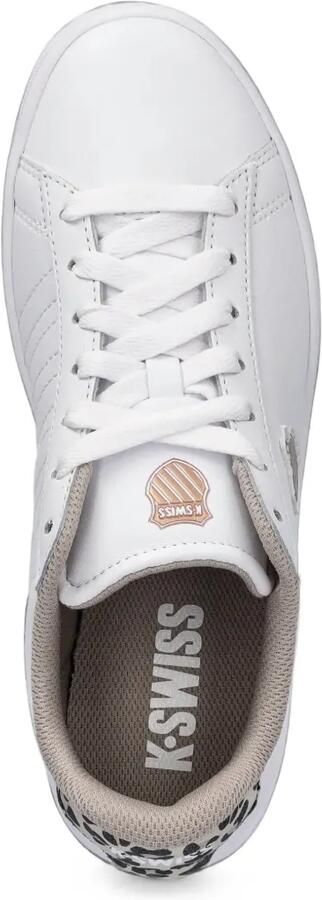 K-Swiss Court Shield II sneakers met luipaardprint en vlakken Wit