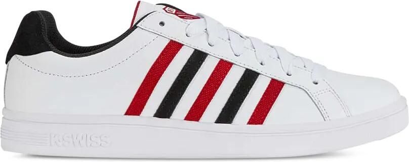 K-Swiss Court Tiebreak gestreepte leren sneakers Wit