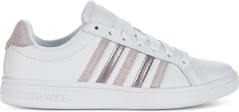 K-Swiss Court Tiebreak gestreepte leren sneakers Wit