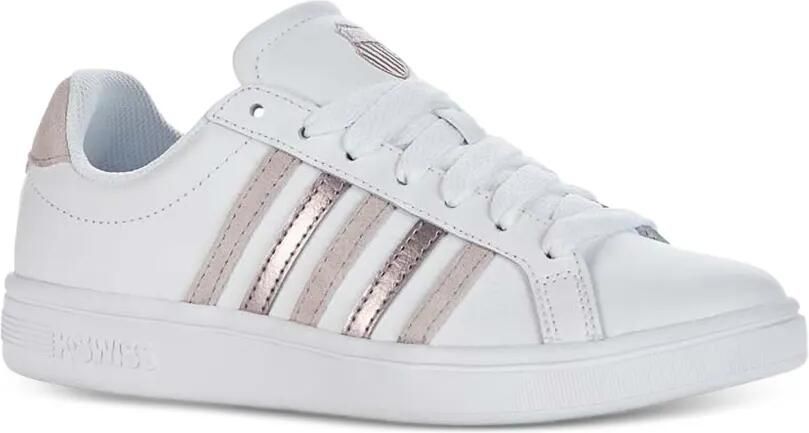 K-Swiss Court Tiebreak gestreepte leren sneakers Wit - Foto 4