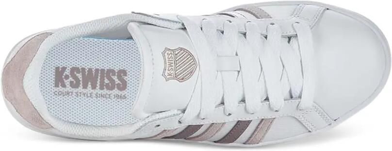 K-Swiss Court Tiebreak gestreepte leren sneakers Wit - Foto 5
