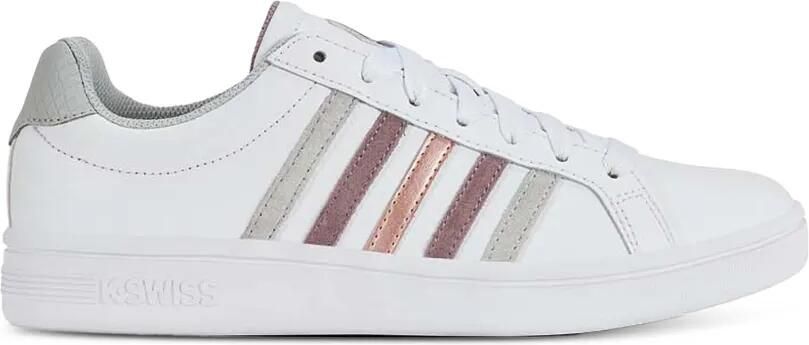 K-Swiss Court Tiebreak gestreepte leren sneakers Wit