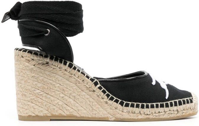 Karl Lagerfeld Espadrilles met geborduurd logo Zwart