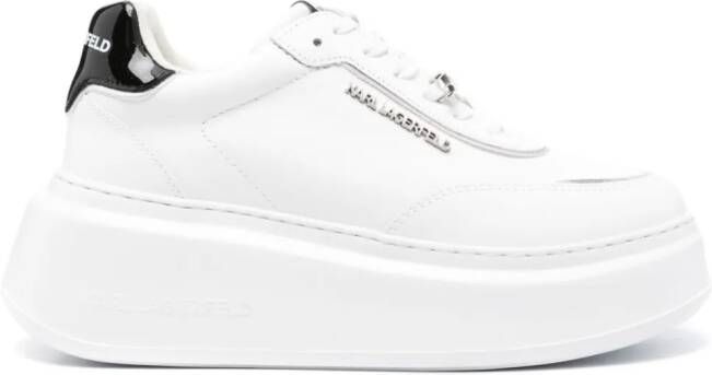 Karl Lagerfeld Anakapri Brooch leren sneakers Wit