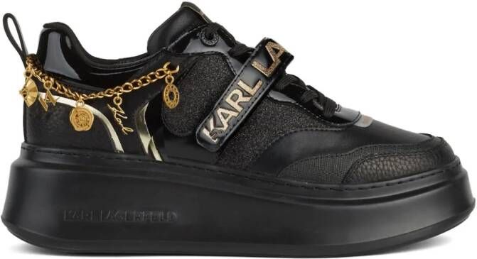 Karl Lagerfeld Anakapri Karl Charms leren sneakers Zwart
