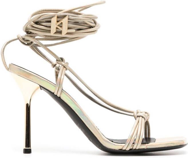 Karl Lagerfeld Gala glanzende sandalen Goud