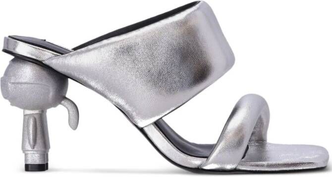 Karl Lagerfeld Ikon leren muiltjes Zilver