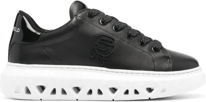 Karl Lagerfeld Ikonik Karl leren sneakers Zwart