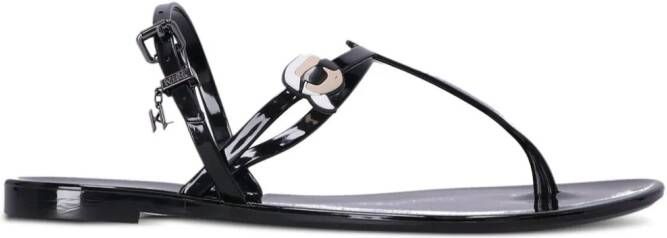 Karl Lagerfeld Ikonik Karl NFT sandalen met laklaag Zwart