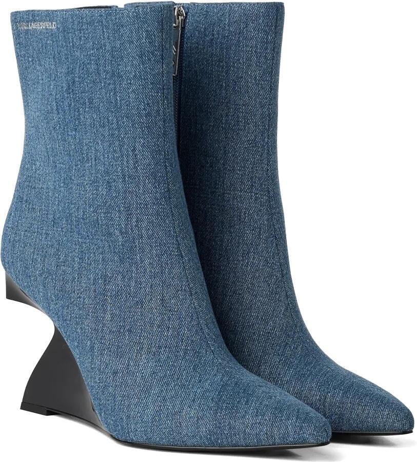 Karl Lagerfeld Jeans Denim laarzen met sculpturale sleehak Blauw - Foto 2