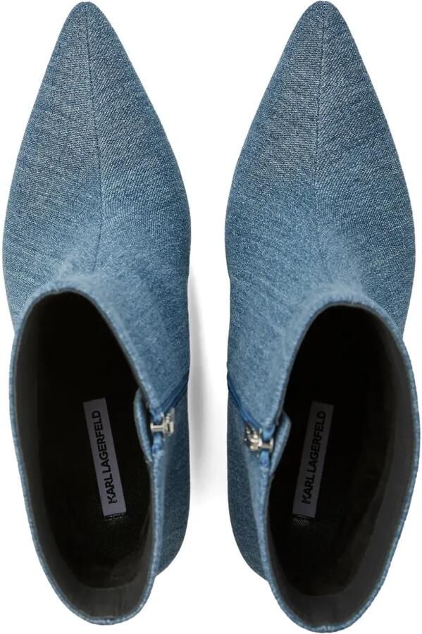 Karl Lagerfeld Jeans Denim laarzen met sculpturale sleehak Blauw - Foto 4