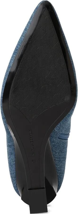 Karl Lagerfeld Jeans Denim laarzen met sculpturale sleehak Blauw - Foto 5