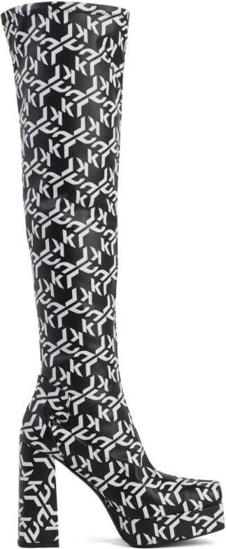 Karl Lagerfeld Jeans Stak Heel I laarzen met logo Zwart