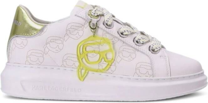 Karl Lagerfeld Kapri NFT leren sneakers met monogram Wit