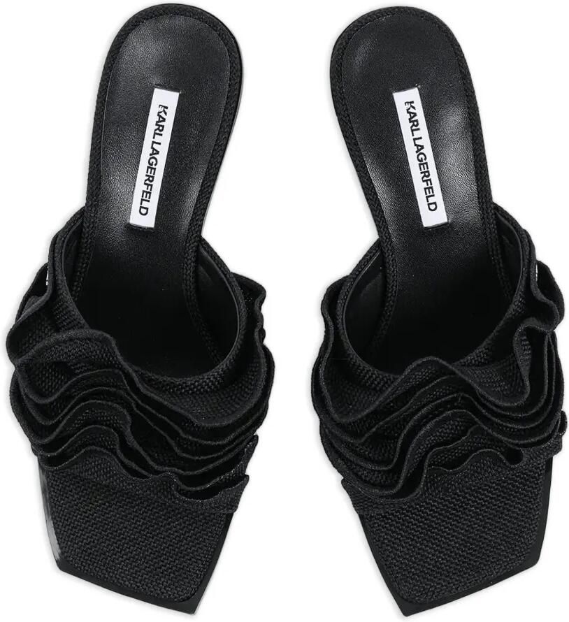 Karl Lagerfeld 60 mm Karmel sandalen met ruches Zwart