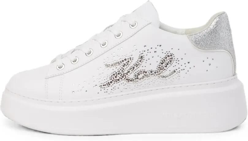Karl Lagerfeld Anakapri sneakers met stras Wit