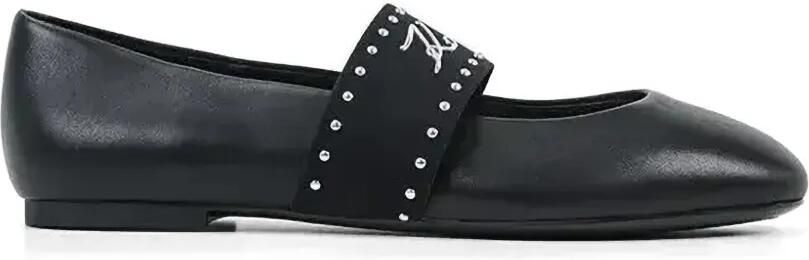 Karl Lagerfeld Ballerina's met bandje met studs Zwart