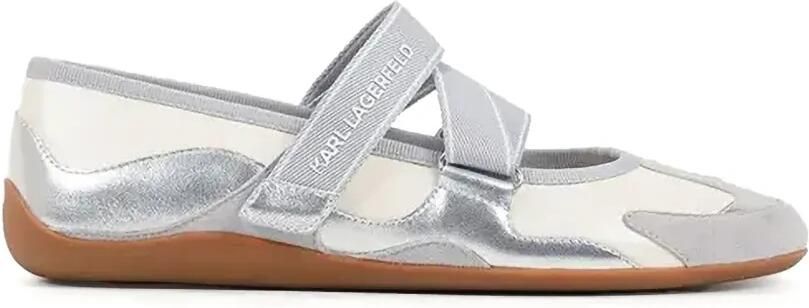 Karl Lagerfeld Ballerina's met kruisbandjes Zilver