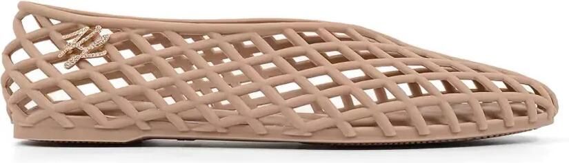Karl Lagerfeld Ballerina's met logoplakkaat en roosterdetail Beige
