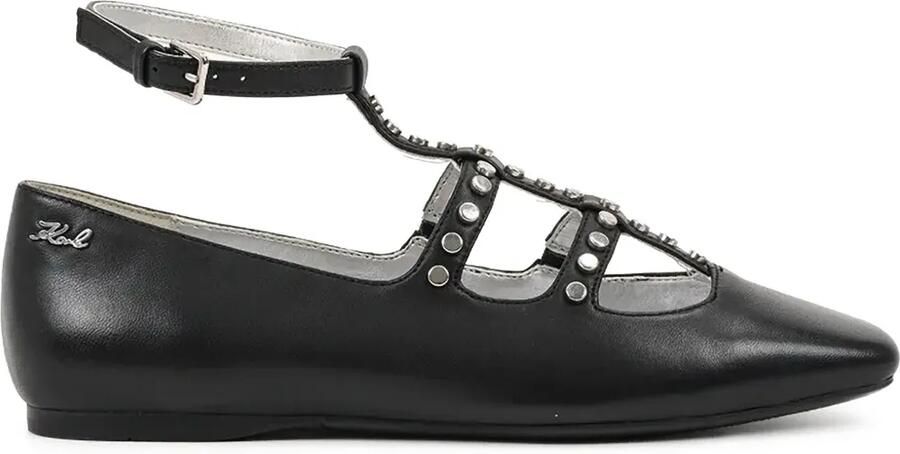 Karl Lagerfeld Ballerina's met studs Zwart