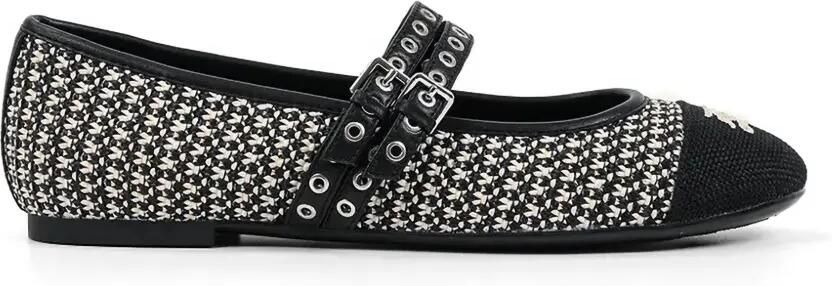 Karl Lagerfeld Ballerina's met veters en ringlets Zwart