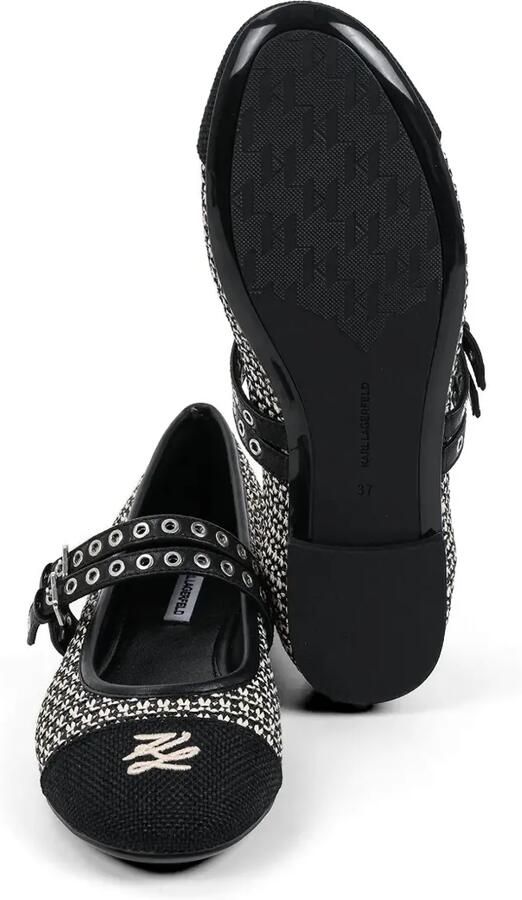Karl Lagerfeld Ballerina's met veters en ringlets Zwart - Foto 3