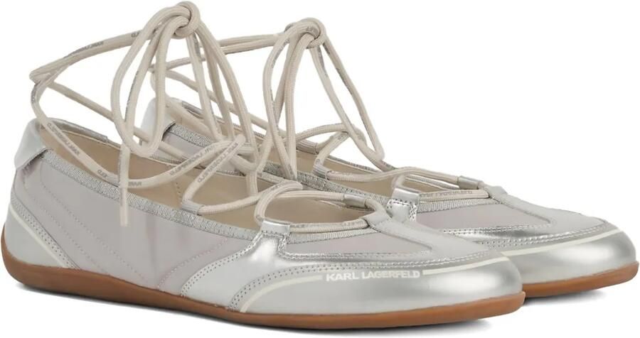 Karl Lagerfeld Ballerina's met veters Zilver