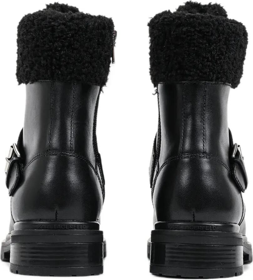 Karl Lagerfeld Binky buckled faux-shearling trim boots Zwart - Foto 2