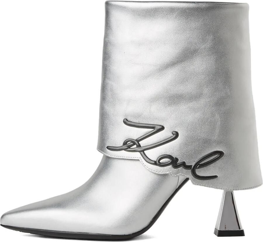 Karl Lagerfeld Debut II omgevouwen enkellaarzen Zilver