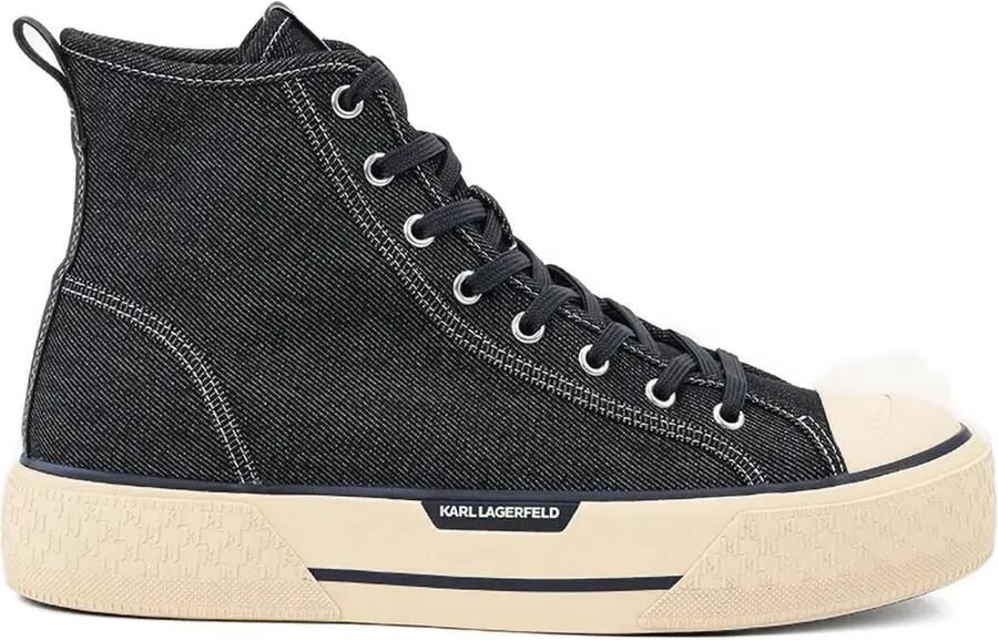 Karl Lagerfeld Denim sneakers met logodetail Zwart