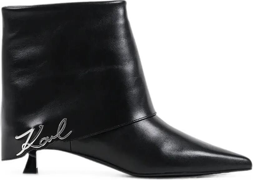 Karl Lagerfeld Enkellaarzen met puntige neus Zwart