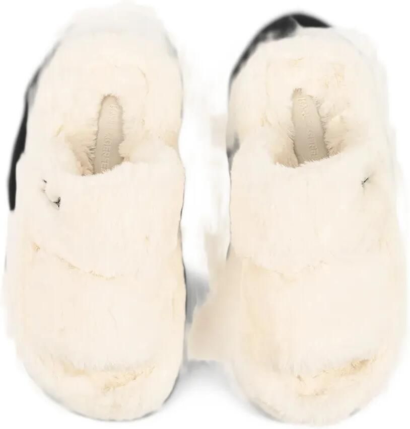 Karl Lagerfeld Hypnos pluizige slippers met borduurwerk Beige - Foto 2
