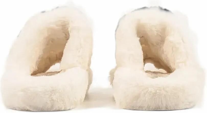 Karl Lagerfeld Hypnos pluizige slippers met borduurwerk Beige - Foto 4