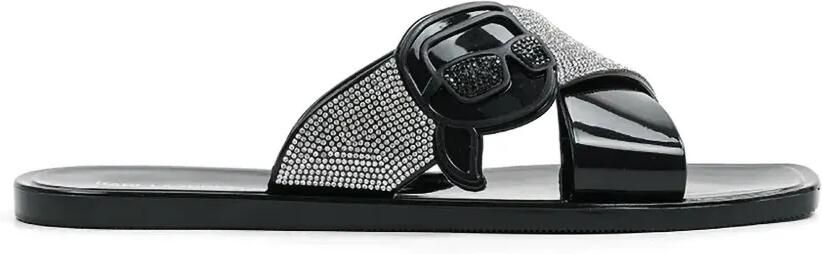 Karl Lagerfeld Ikon NFT slippers verfraaid met kristallen Zwart