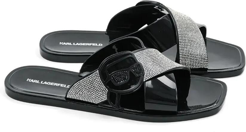 Karl Lagerfeld Ikon NFT slippers verfraaid met kristallen Zwart - Foto 4
