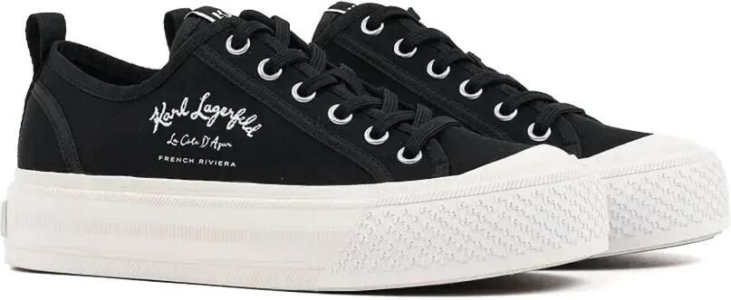 Karl Lagerfeld Kampus Max sneakers met geborduurd logo en plateauzool Zwart - Foto 5