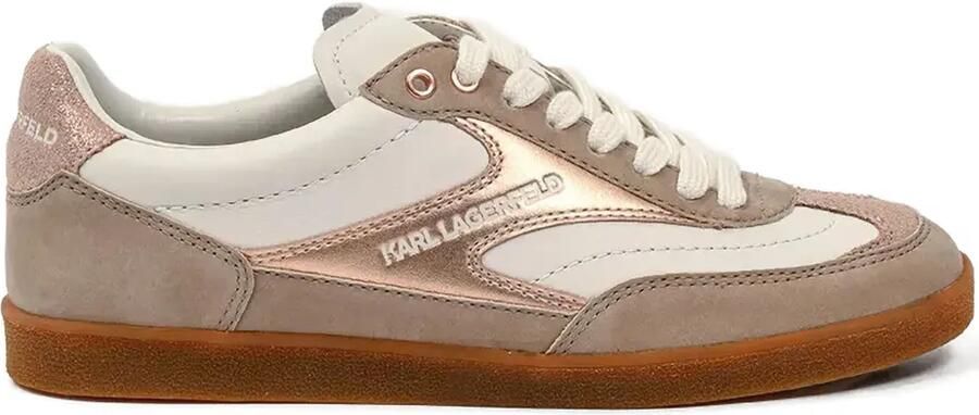Karl Lagerfeld Kandidate leren sneakers Beige