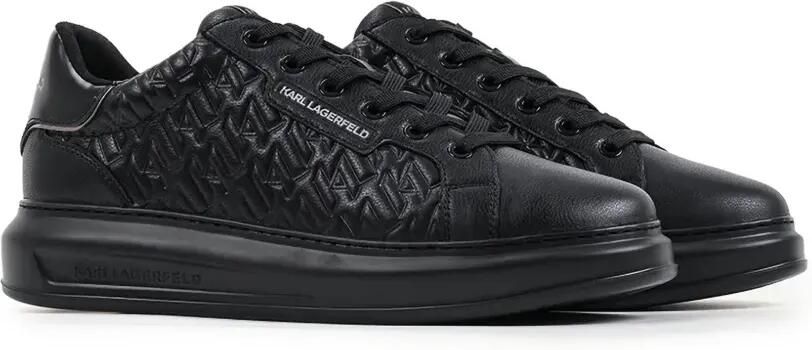 Karl Lagerfeld Kapri leren sneakers met monogram-reliëf Zwart