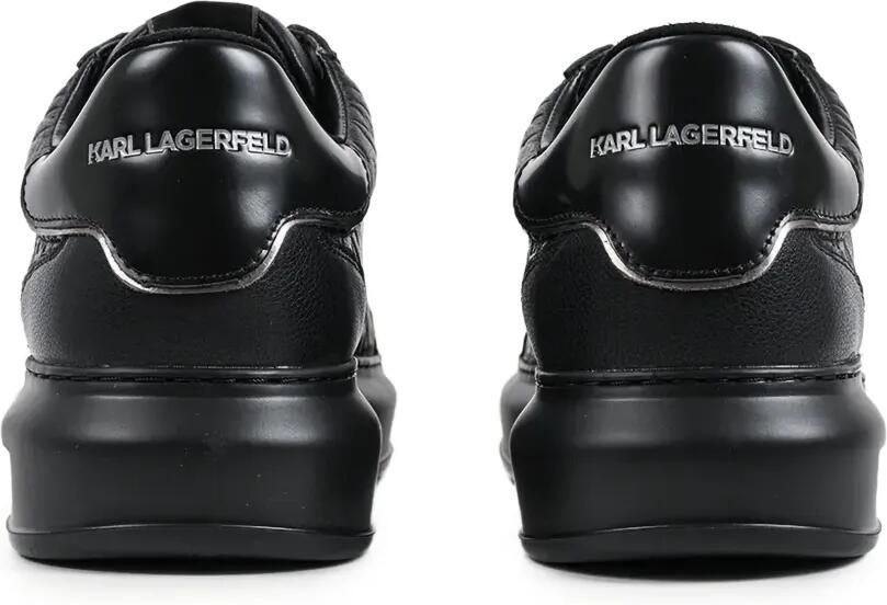 Karl Lagerfeld Kapri leren sneakers met monogram-reliëf Zwart - Foto 4