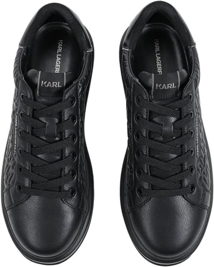 Karl Lagerfeld Kapri leren sneakers met monogram-reliëf Zwart - Foto 2