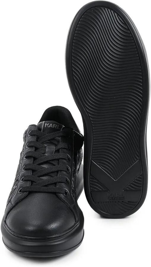 Karl Lagerfeld Kapri leren sneakers met monogram-reliëf Zwart - Foto 3