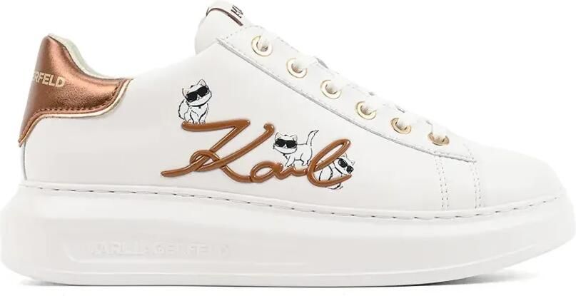 Karl Lagerfeld Kapri sneakers met plateauzool en logo-patch Wit